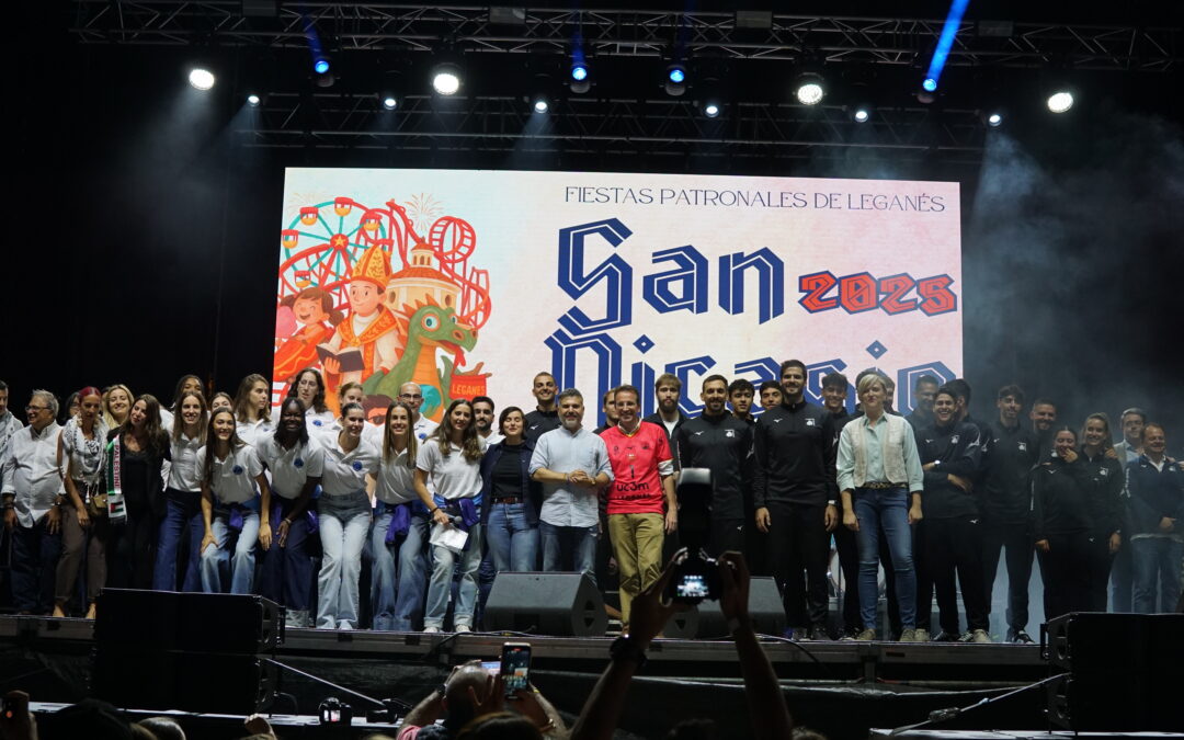 El UC3M Voleibol Leganés da el pregón de las Fiestas de San Nicasio en un día histórico para el deporte local