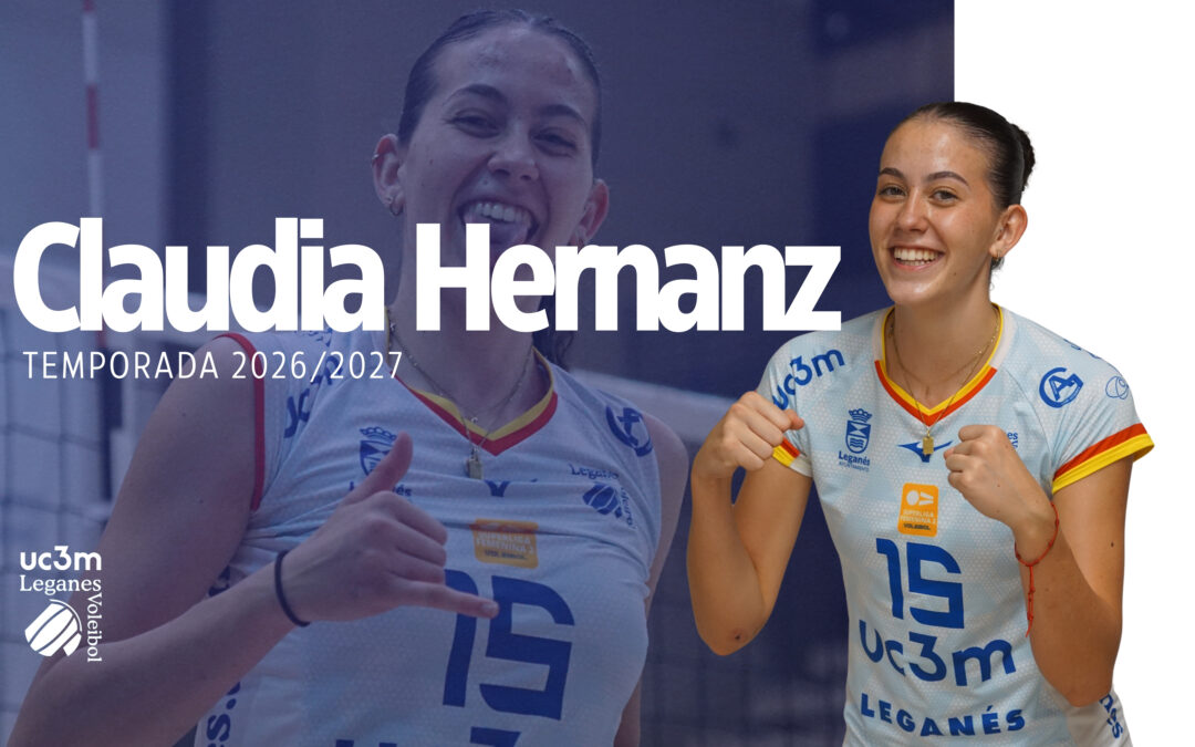 Claudia Hernanz renueva con el UC3M Voleibol Leganés: la receptora Sub19 sigue de azul y blanco